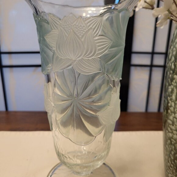 Art Deco Josef Inwald BAROLC Satin Frosted Glass Vase Water Lilly - Picture 5 of 8